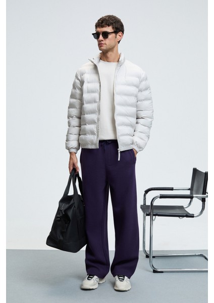 BENSON Erkek Kordonlu Lastikli Bel Relaxed Fit Mor Eşofman Altı modelleri