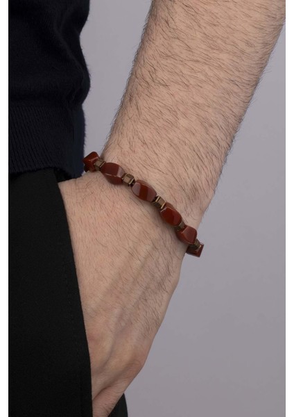 8 mm Akik Taşı Klasik Model Erkek Doğal Taş Bileklik