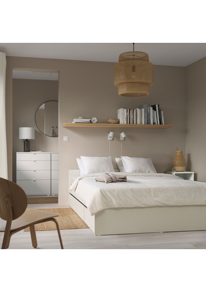 Çift Kişilik Karyola, Beyaz, 160X200 Cm, 2 Çekmeceli fiyatları