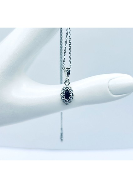 Mekik Mini Boy Zirkon ve Oltu Taşı İşçilikli 925 Ayar Gümüş Kolye modelleri