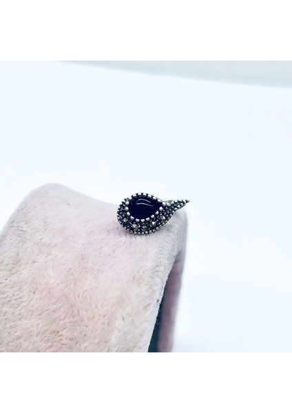 Damla Model Margazit ve Oltu Taşı Tasarım 925 Ayar Gümüş Küpe fırsatları