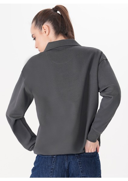 Polo Yaka Organik Pamuklu Kadın Sweatshirt fiyatları