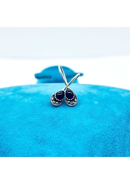 Damla Model Margazit ve Oltu Taşı Tasarım 925 Ayar Gümüş Küpe fırsatları