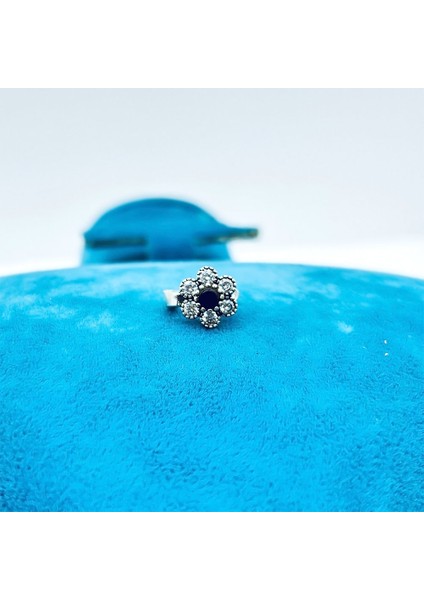 Papatya Model Zirkon ve Oltu Taşı Tasarım 925 Ayar Gümüş Küpe modelleri