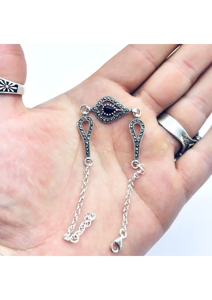 Damla Model Margazit ve Oltu Taşı Tasarım 925 Ayar Gümüş Bileklik modelleri