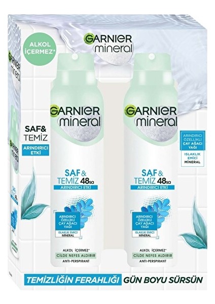 mineral Saf ve Temiz Deodorant 2X150 ml