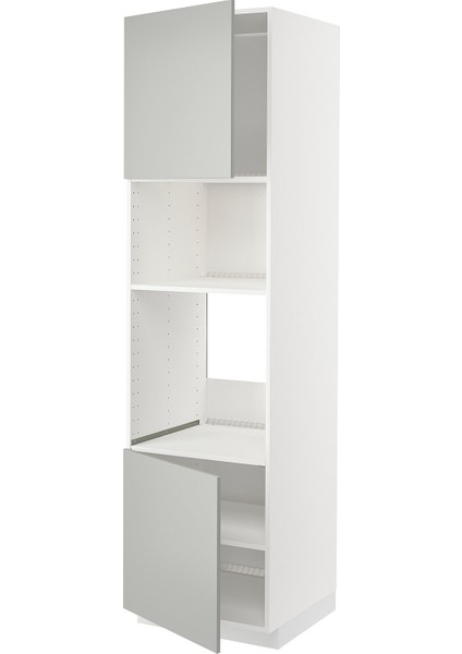 Fırın-Mikrodalga Fırın Boy Dolabı, Havstorp Açık Gri-Koyu Gri, 60X60X220 Cm, 2 Kapaklı