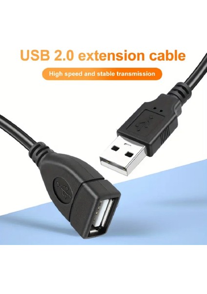 3 Metre USB Uzatma Kablosu 3mt Erkek-Dişi LED Işıklar Oyun Konsolları Xbox Kamera - Yüksek Hızlı USB Kablosu fırsatları