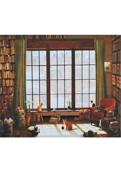 5d Elmas Taş Işleme Kiti 40X50 cm Pencere Kedileri Desen fiyatları