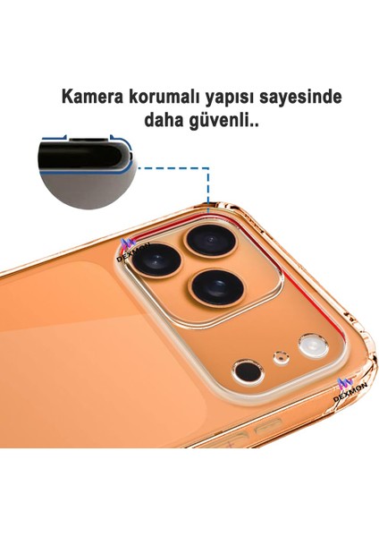 iPhone 17 Pro Max Uyumlu Şarj Soketi Koruma Tıpalı - Kamera Korumalı Şeffaf Silikon Kılıf indirimleri