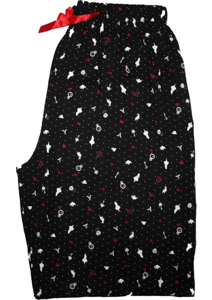 Büyük Beden Pijama Altı Siyah Desenli Yüksek Bel Uzun fiyatları