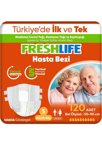 4'lü Small Beden Küçük Boy Yetişkin Hasta Bezi 30X4 (120 Adet)