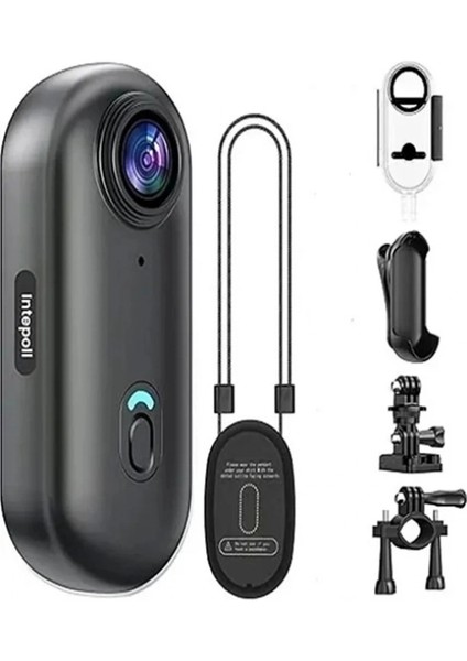 Mini 4K Wıfı Aksiyon Kamerası Vücut Kamerası Giyilebilir Video Kaydedici Hafıza Kartı Dahil