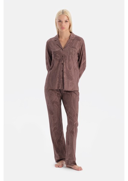 Şal Desenli Gömlek Pantolon Takım fırsatları