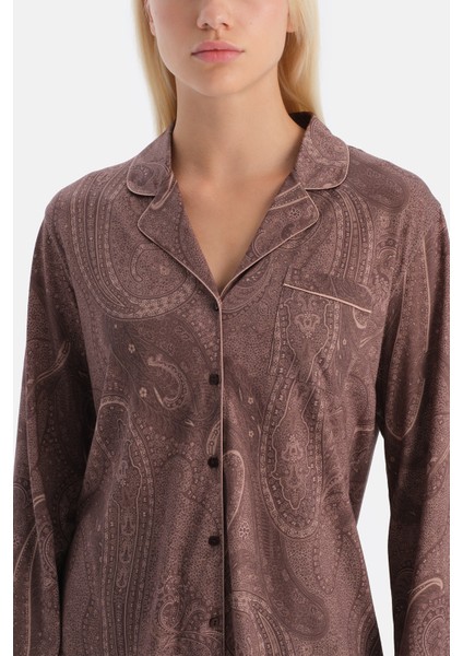 Şal Desenli Gömlek Pantolon Takım