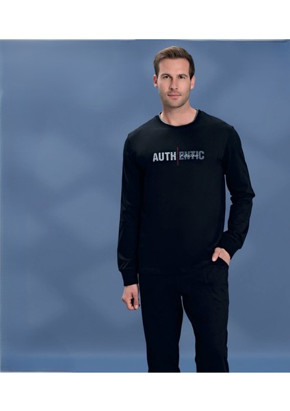 Erkek Uzun Kollu Siyah Pijama Takım 2139