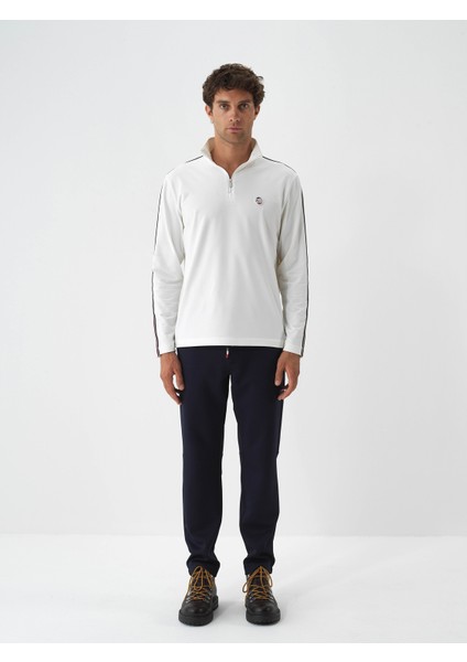 Erkek Lacivert Esnek Dokulu Regular Fit Jogger Pantolon