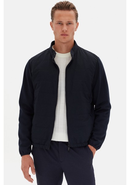 Slim Fit Lacivert Düz Mont modelleri