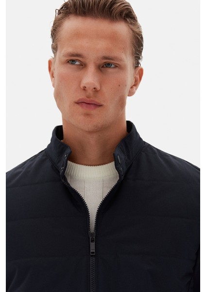 Slim Fit Lacivert Düz Mont fırsatları