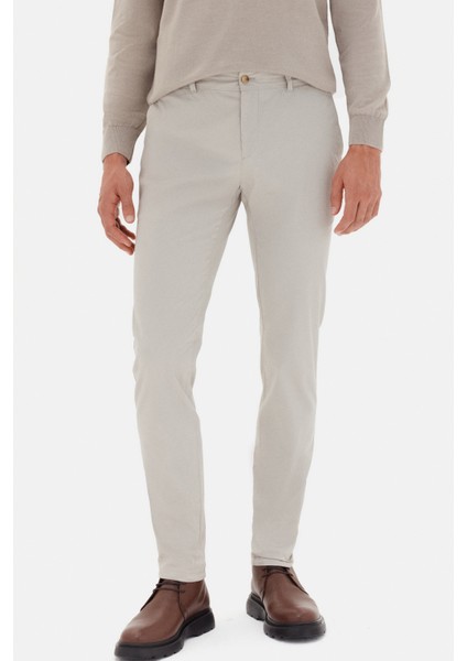 Slim Fit Taş Armürlü Chino Pantolon