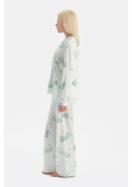 Çiçek Desenli Gömlek Pantolon Takım modelleri