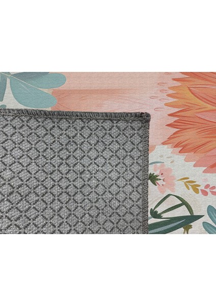 Çok Renkli Aslan Figürlü Çocuk Odası Halısı, Kaymaz Tabanlı, Eğlenceli ve Dekoratif