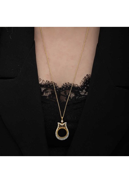 Gümüş Gold Kaplama Çeyrek Altın Takılabilen Kadın Kolye modelleri