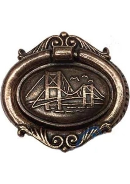 Dekoratif Zamak Sarkaç - Büyük, Kulp, Eskitme, 1 Adet