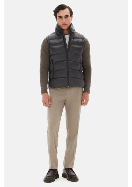 Slim Fit Antrasit Düz Yelek Mont modelleri