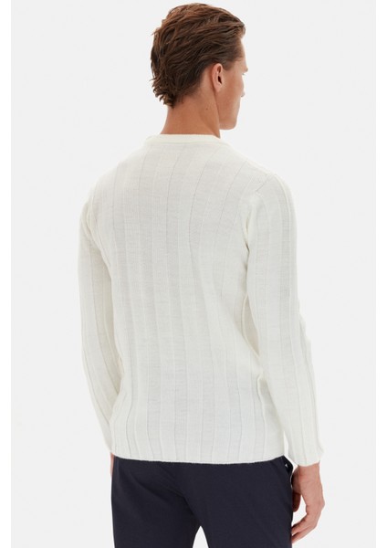 Slim Fit Ekru Rib Örgü Kazak fırsatları