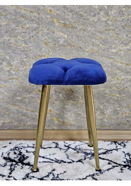 Kare Gold Kaplama Konik Ayaklı Tabure - Oturak - Bar Taburesi - Ayaklı Tabure Mavi Renk 33 x 48 Boyut/ebat fiyatları