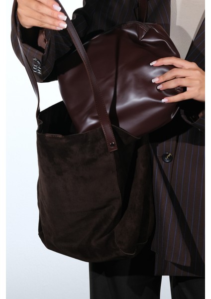 Alfred Kahverengi Hakiki Deri Süet Kadın Omuz Çantası fiyatları