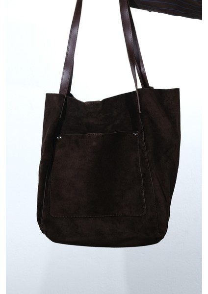 Alfred Kahverengi Hakiki Deri Süet Kadın Omuz Çantası fırsatları