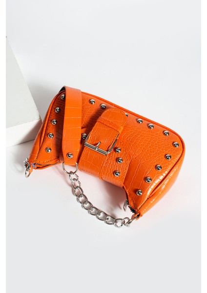 Bony Ma Zımbalı Timsah Desenli Kol Çantası