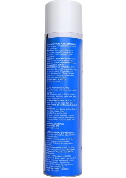 Mavi Kadife Sprey Pasta Boyası 250 ml – Pasta, Mousse, Tatlı ve Şekerleme Kaplama Spreyi fiyatları