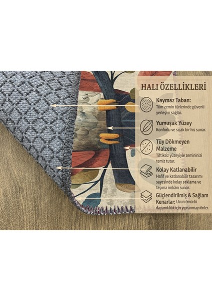 Baykuş Motifli Çocuk Halısı, Kaymaz Tabanlı, Oyun Odası Için Eğlenceli fırsatları