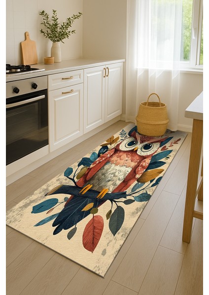 Baykuş Motifli Çocuk Halısı, Kaymaz Tabanlı, Oyun Odası Için Eğlenceli indirimleri