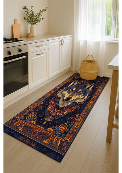 Bohem Stil Halı, Lacivert Zemin Üzerinde Hayvan Motifli indirimleri