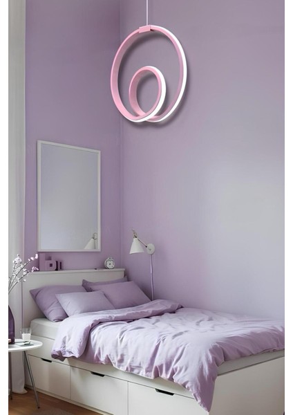 Perma Pembe Tek Renk Modern Sarkıt LED Avize