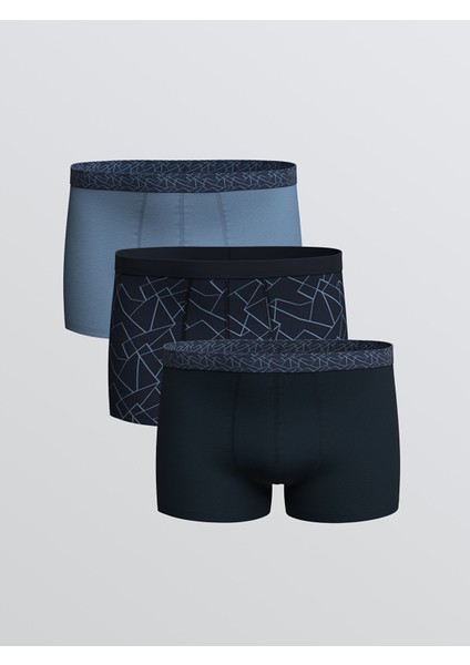 Yeni Sezon Standart Kalıp Pamuklu Esnek Erkek Boxer 3'lü