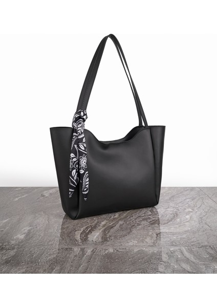 Lumi Kadın Fularlı Fermuarlı Mıknatıs Kapamalı Shopper El ve Omuz Çantası