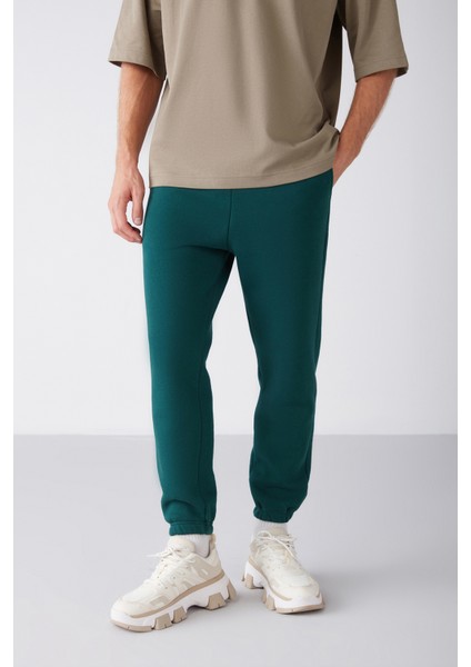 Inside Erkek Regular Fit Yumuşacık Kumaşlı Beli Paçası Lastıkli Yeşil Eşofman Altı fiyatları
