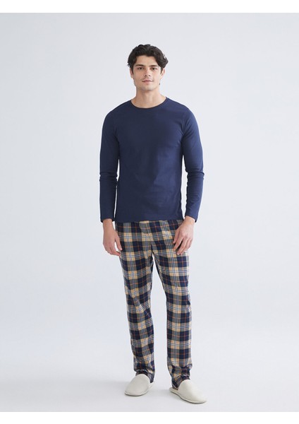 Yeni Sezon Standart Kalıp Ekose Erkek Pijama Alt