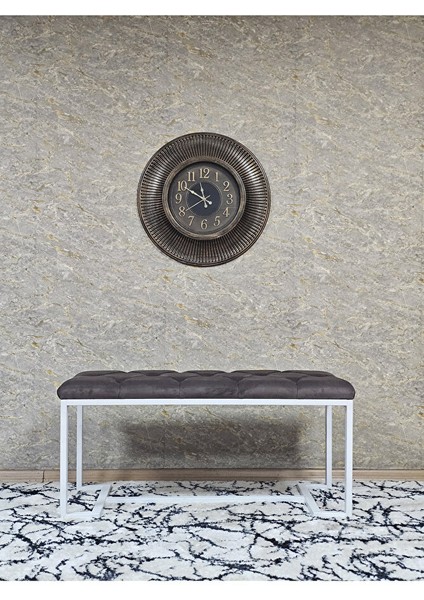 Beyaz Boyalı - L - Ayaklı 100 cm x 38 cm Oturak - Bench - Makyaj Taburesi - Makyaj Oturak Kahverengi Renk 100 x 40 Boyut/ebat modelleri