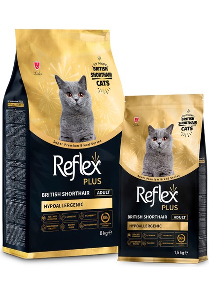 Plus Hipoalerjenik British Shorthair Yetişkin Kedi Maması 1,5kg fiyatları