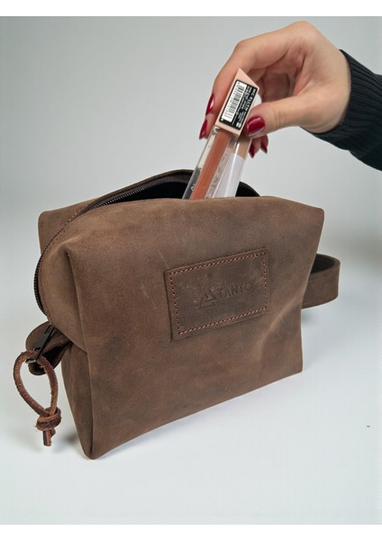 El Yapımı Gerçek Deri El Çantası – Vintage Tasarım, Kahverengi Seyahat ve Günlük Kullanım (2,5l)