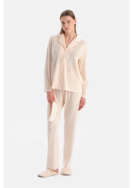 Ribli Kadife Gömlek Pantolon Seyahat Pj Seti