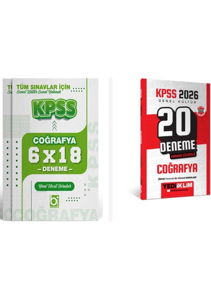 Yediiklim 2026 Kpss Genel Kültür Coğrafya Tamamı Çözümlü 20 + 6 D