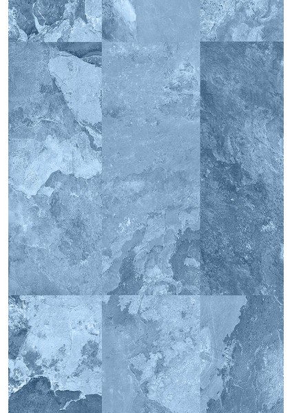 Mavi Doğal Taş Görünümlü Tekstil Duvar Kağıdı modelleri