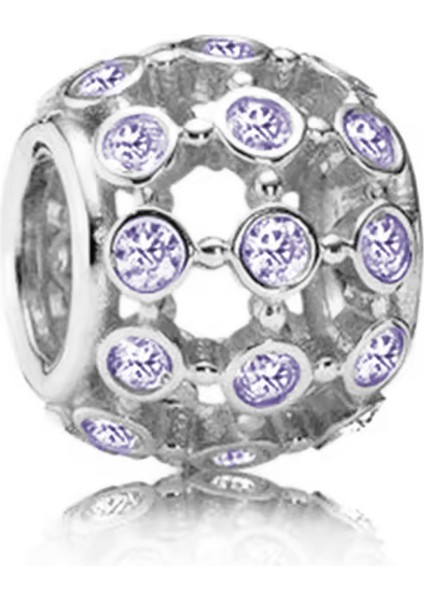 Sonsuz Yuvarlak Işık Gümüş Charm